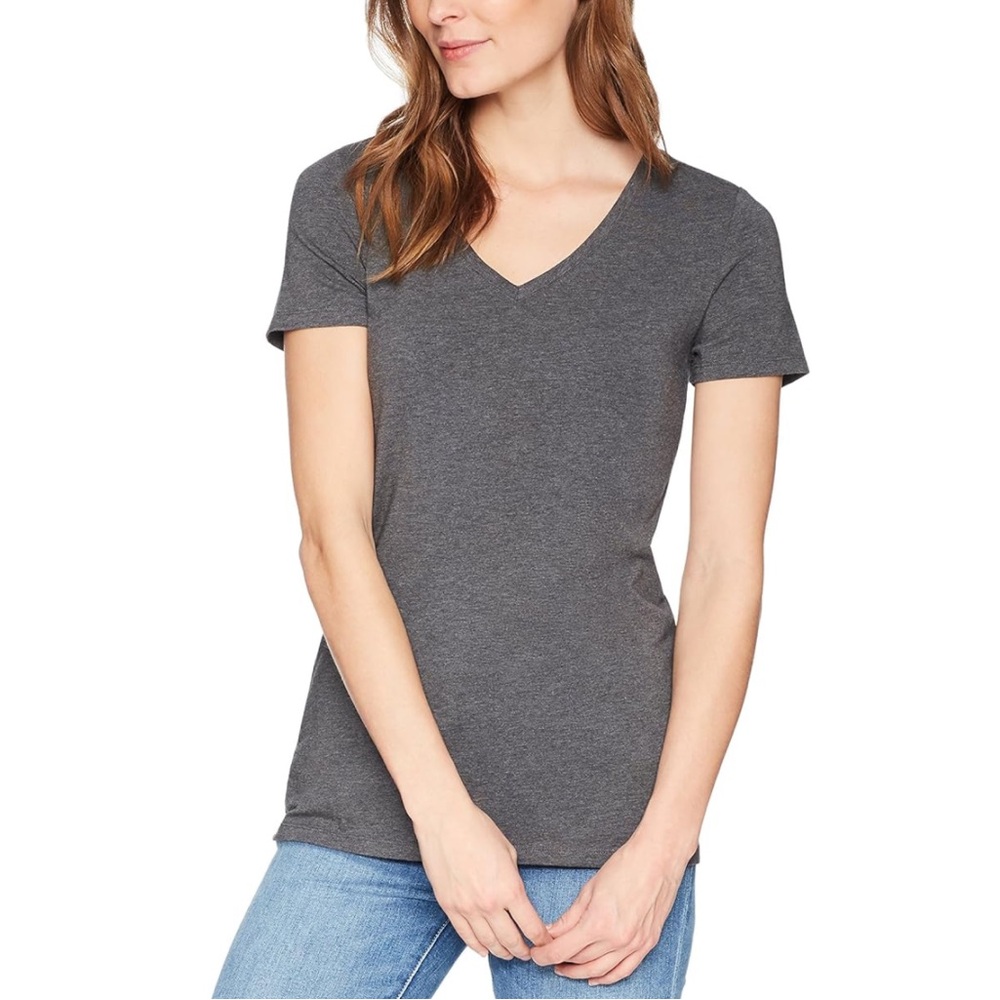 Amazon Essentials Women's Short-Sleeve V-Neck T-Shirts- Set of 2 - Picture 2 of 3